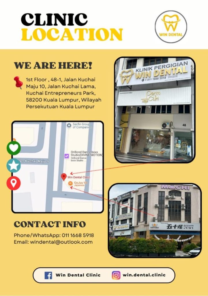 Win Dental Clinic exterior in Kuchai Lama